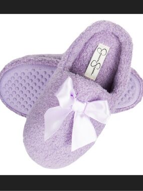 Lavender Bow Slip-On Slippers